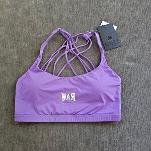 Rawgear Women's Purple Cross Back Sling Padded Sports Bra Size Small